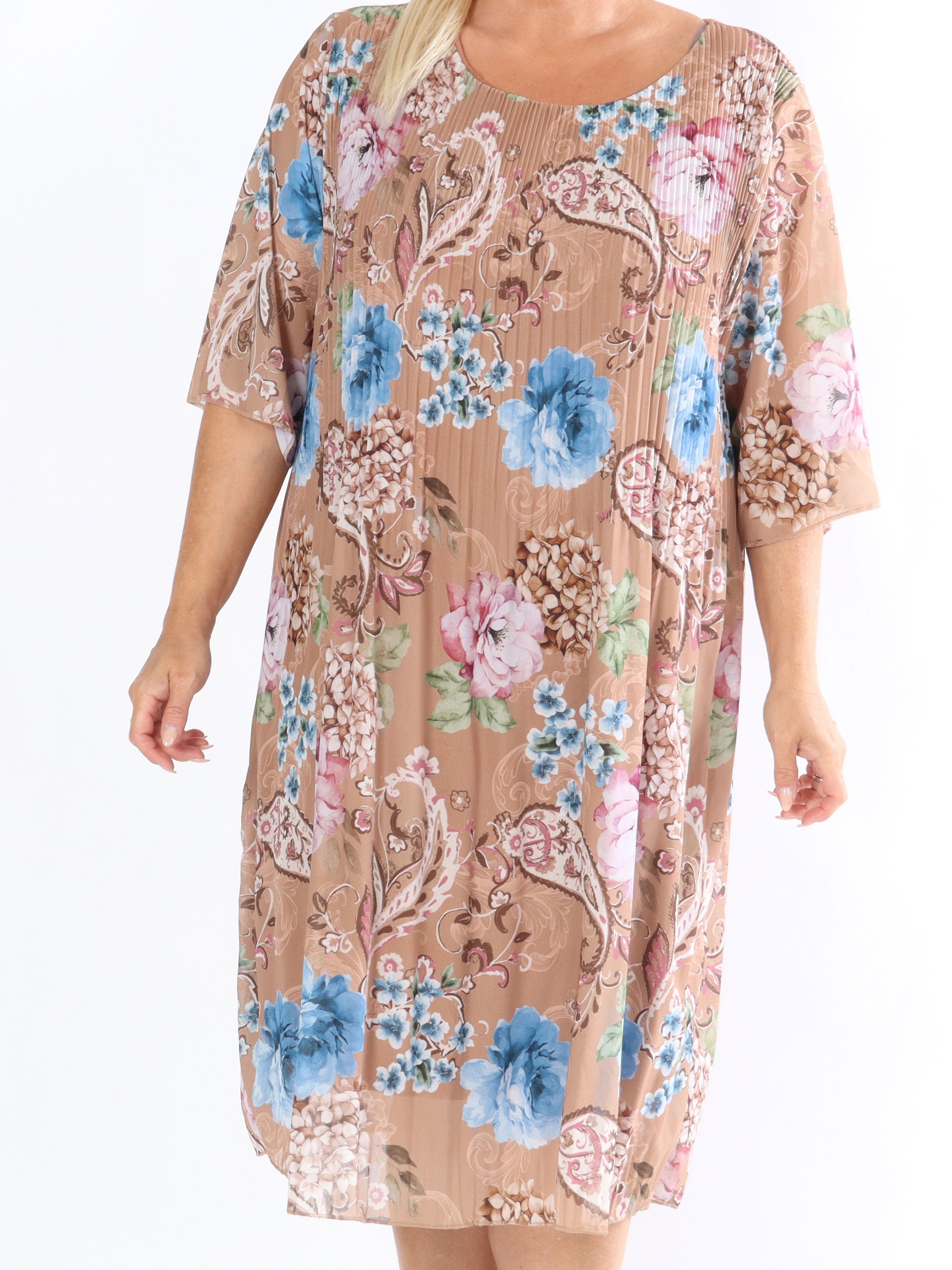 Zion Flower - Plisserad klänning med blommönster