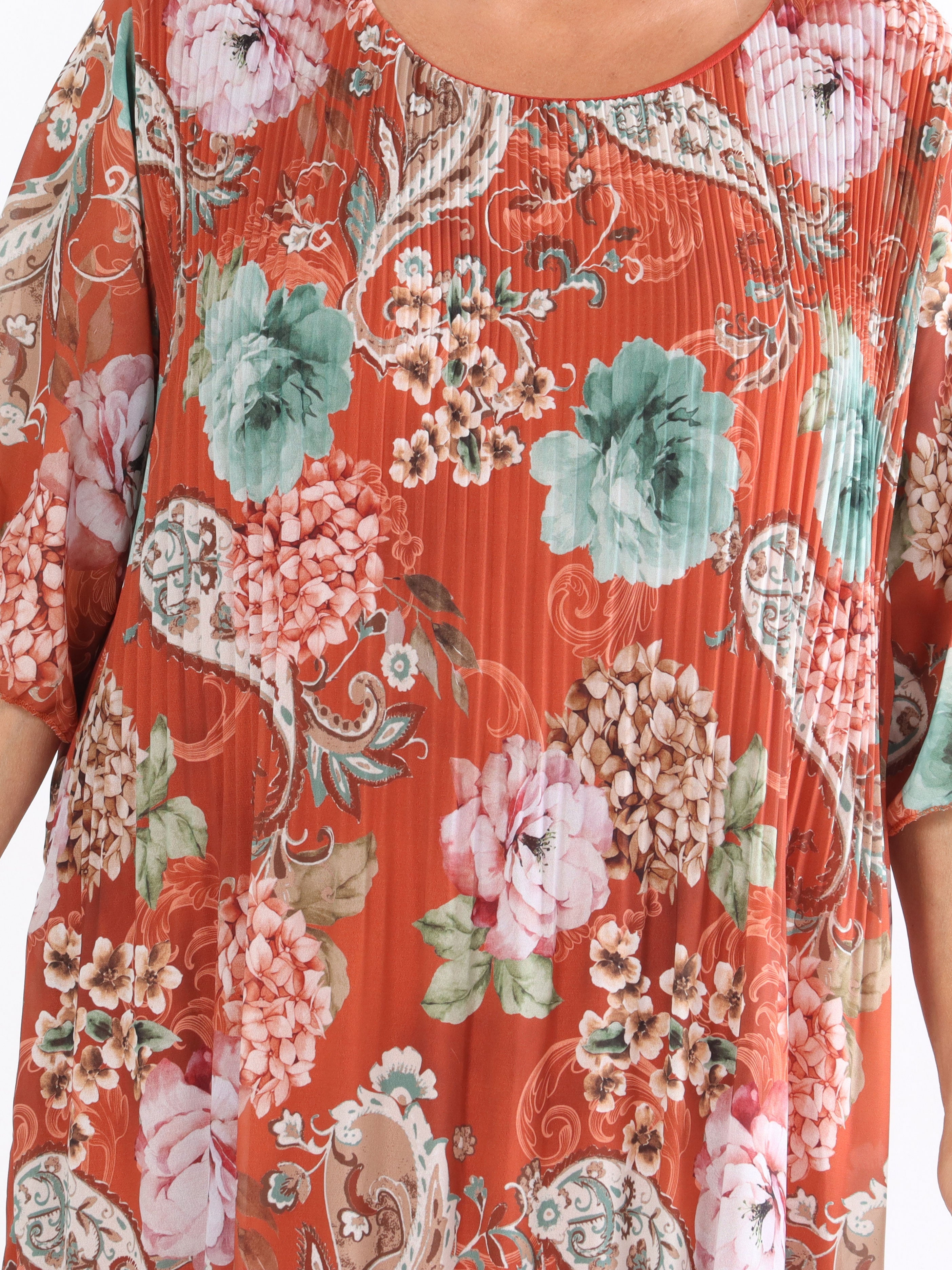 Zion Flower - Plisserad klänning med blommönster