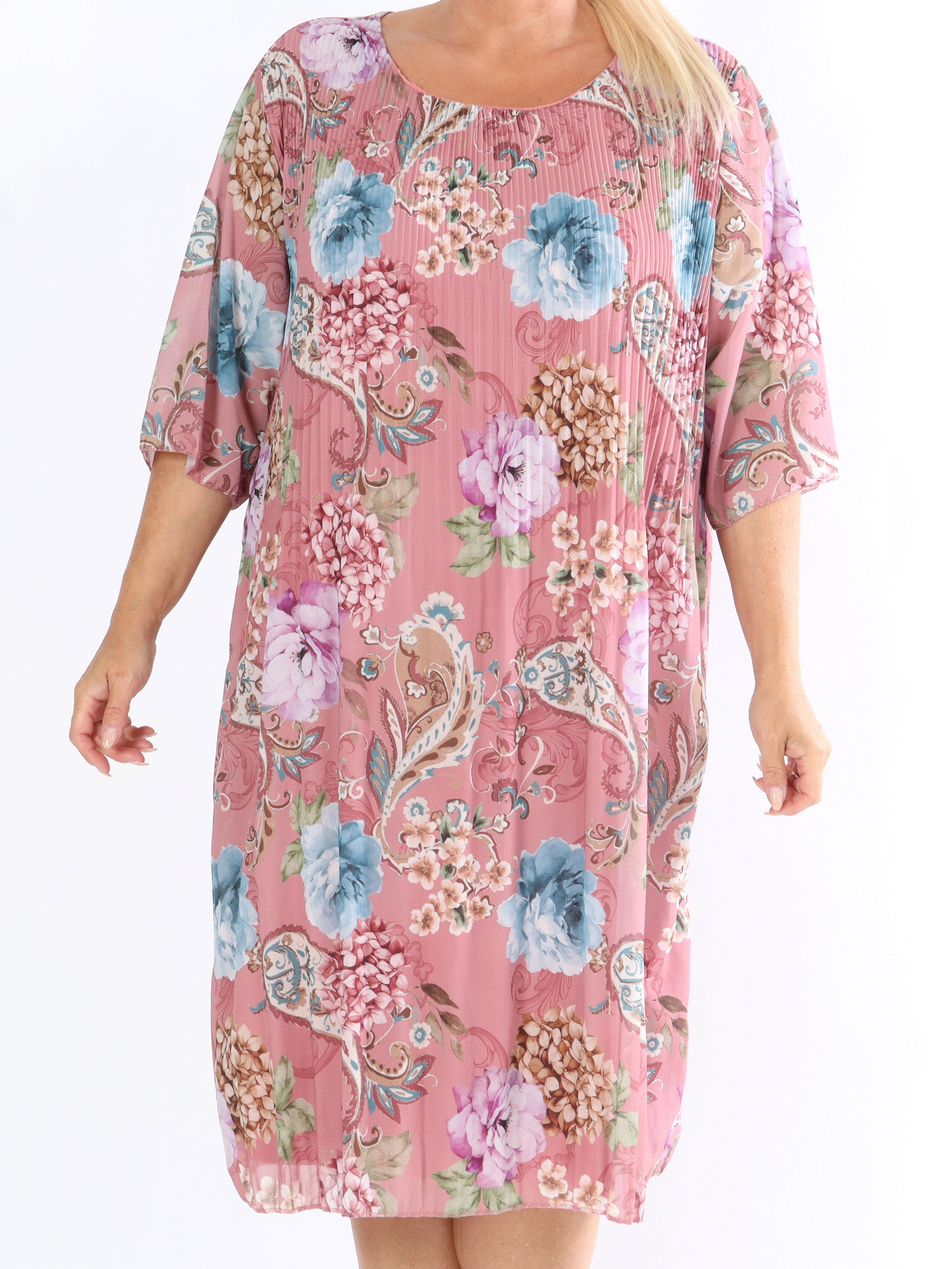 Zion Flower - Plisserad klänning med blommönster