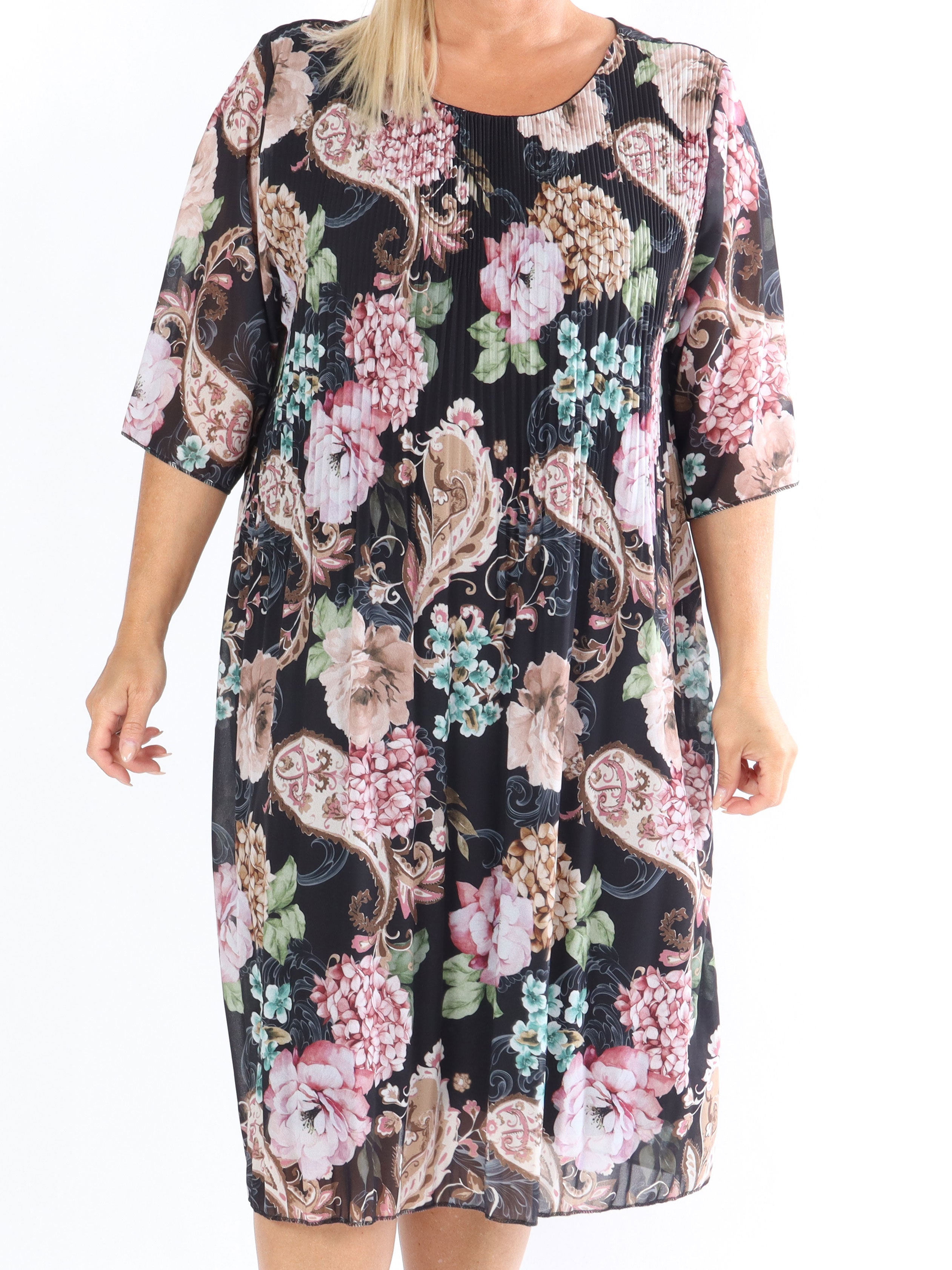 Zion Flower - Plisserad klänning med blommönster