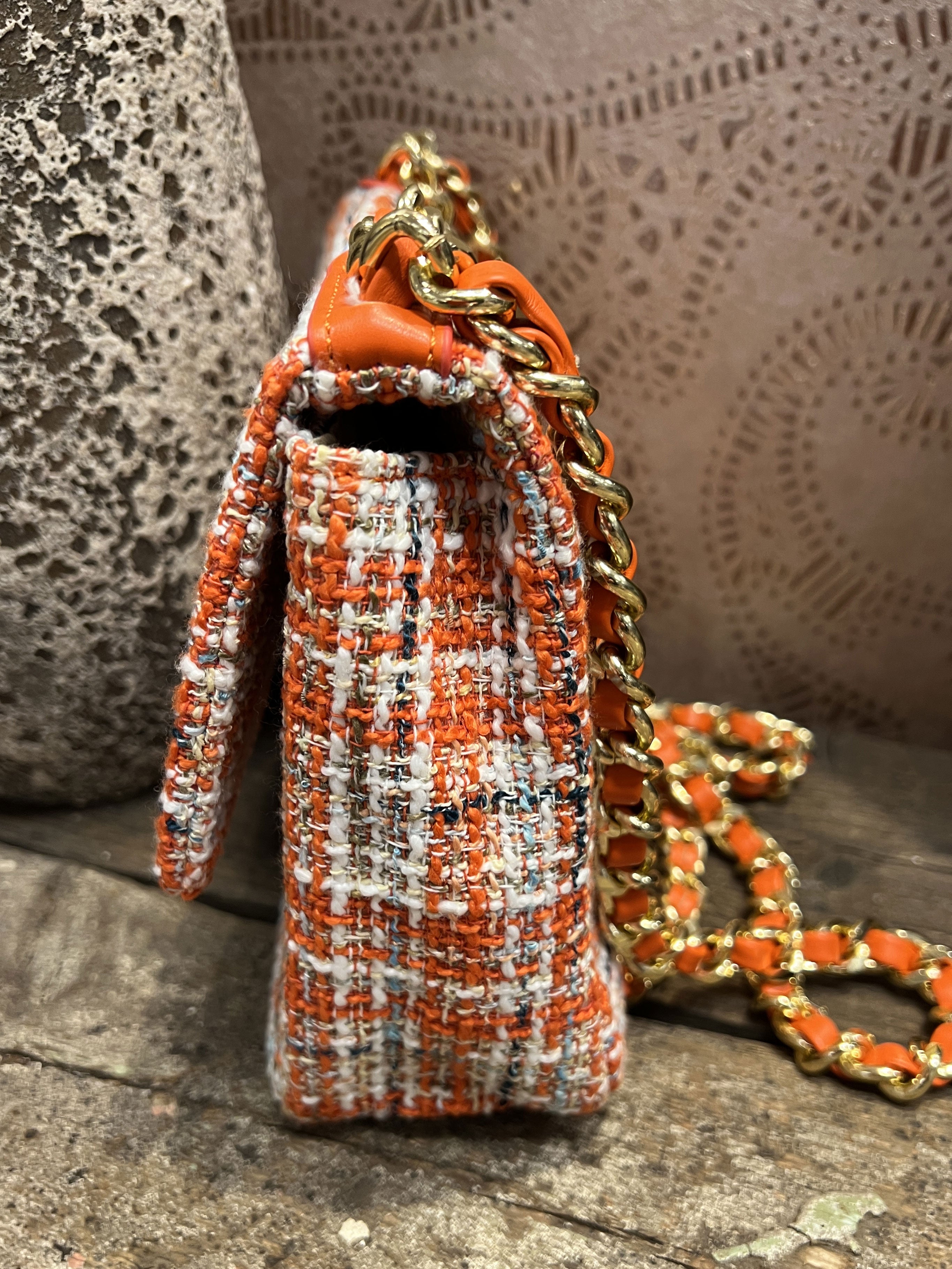 Zoe - Fet rutig väska med kedja