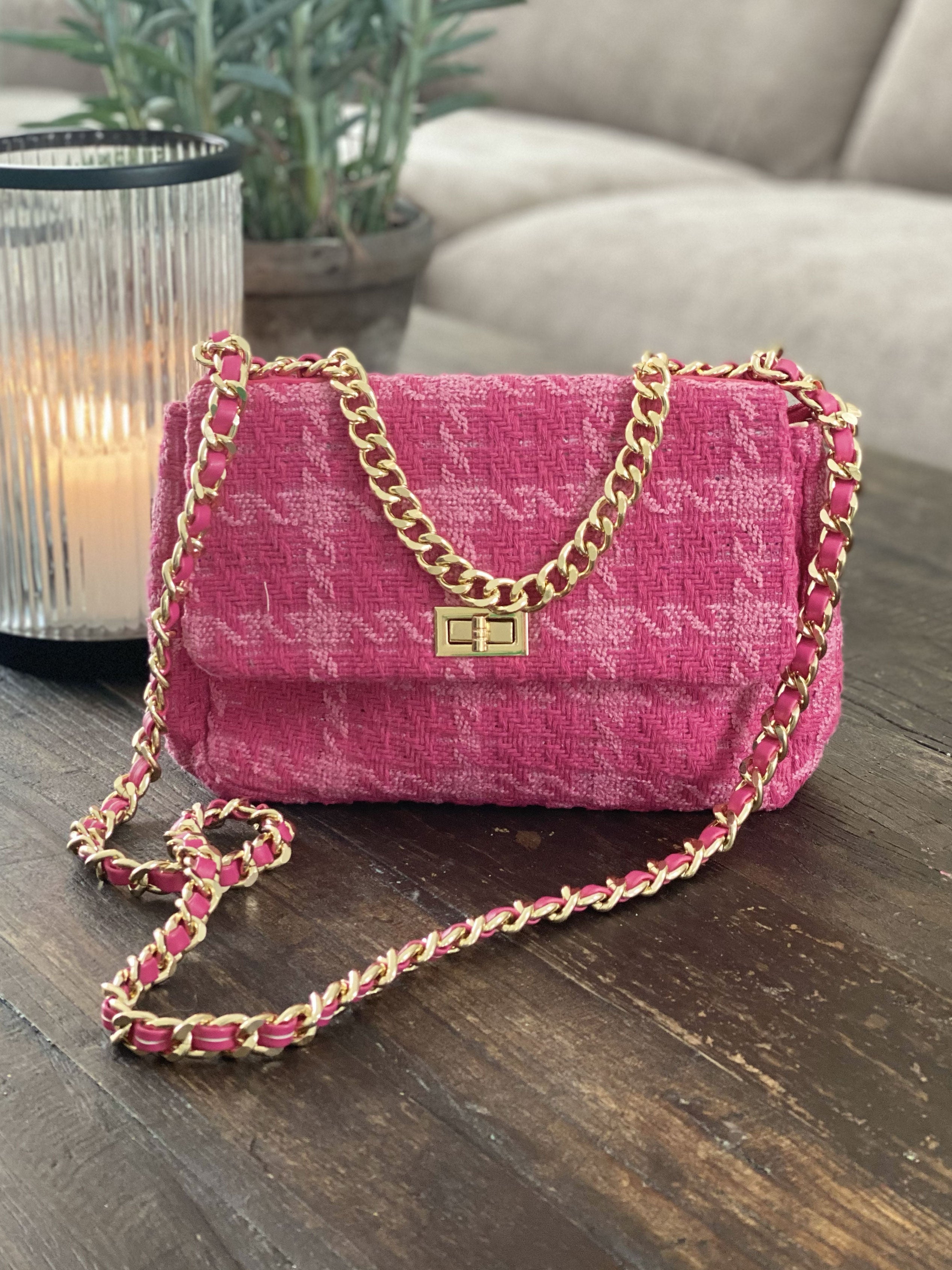 Zoe - Fet rutig väska med kedja