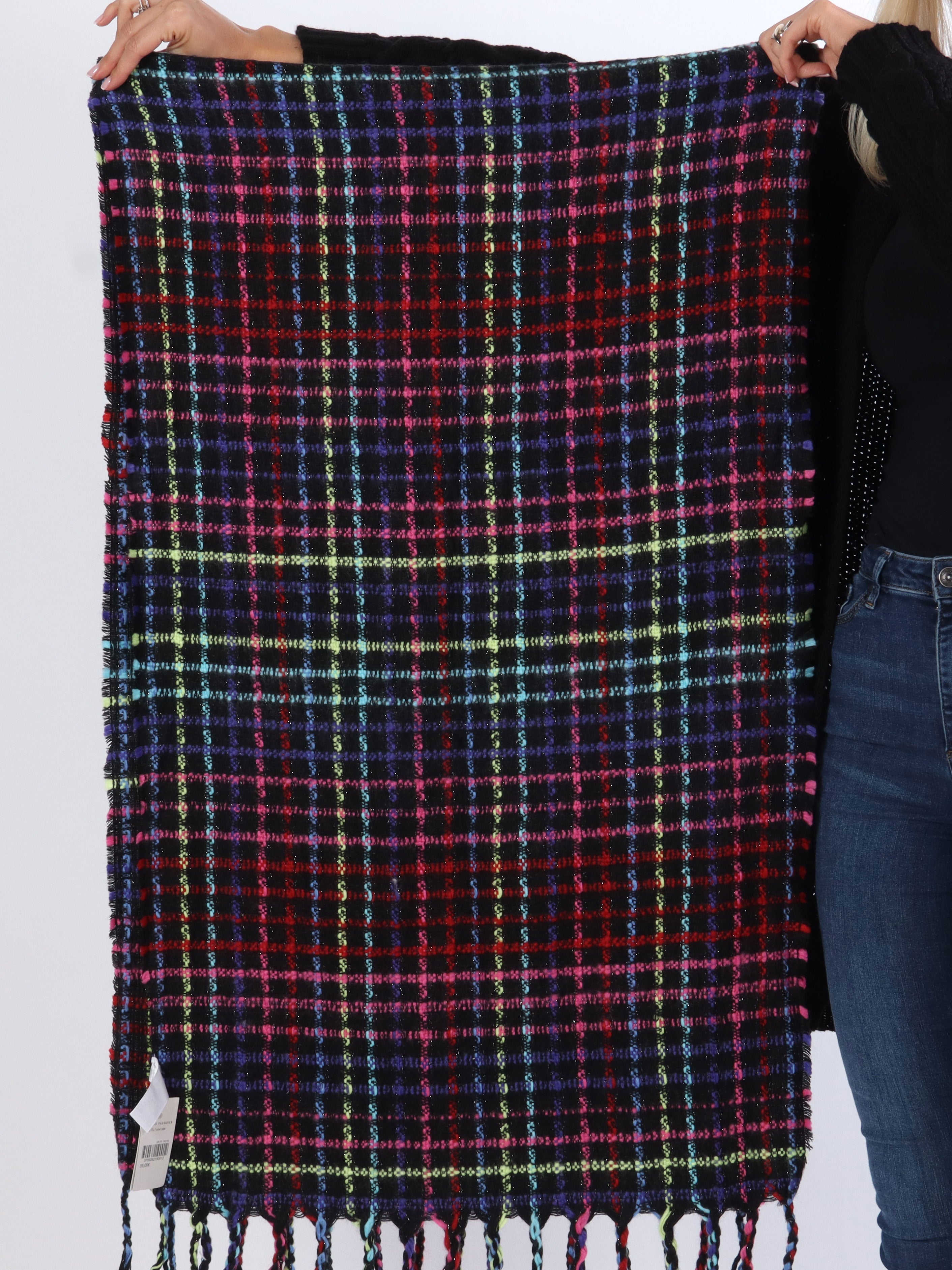 Angelika - Mjuk stickad halsduk med färger