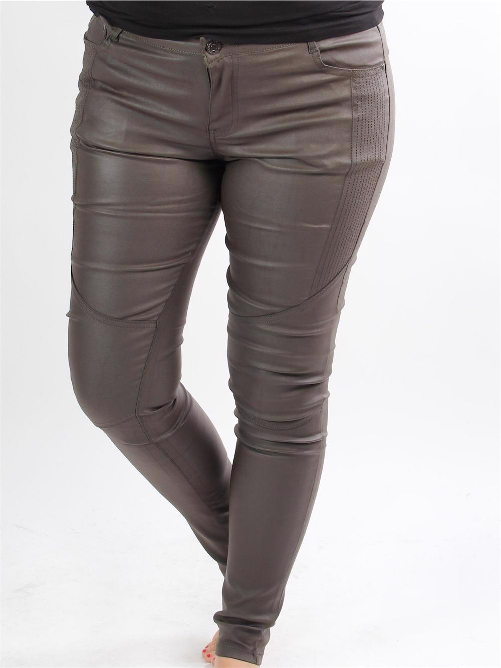 Benno - Armégröna byxor i belagt tyg