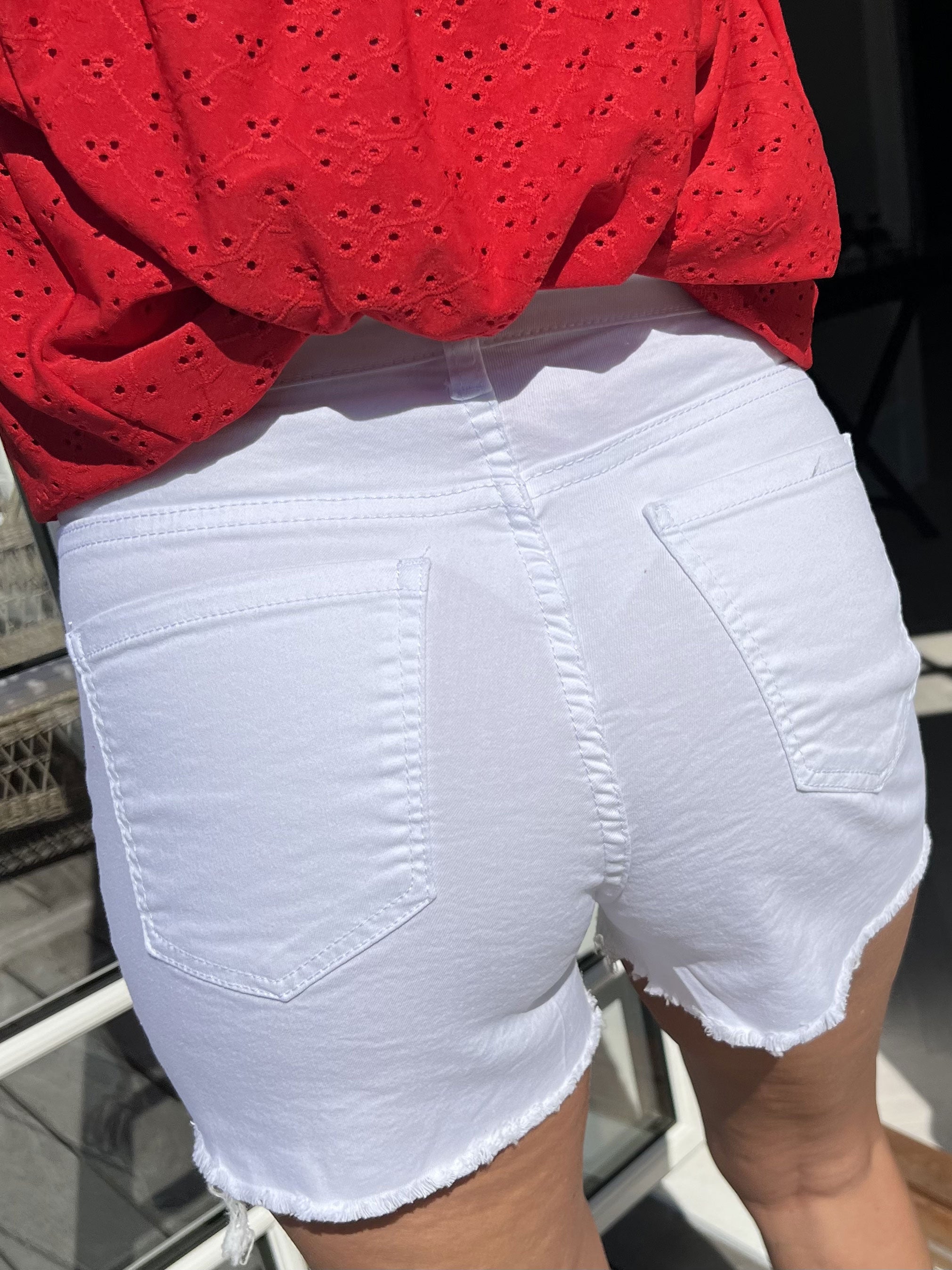 Camillya - Jeansshorts med hög midja - Blue