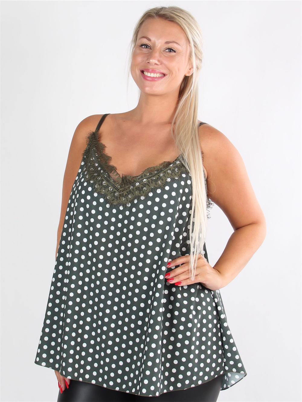 Carmita - Axelbandslös topp med spets