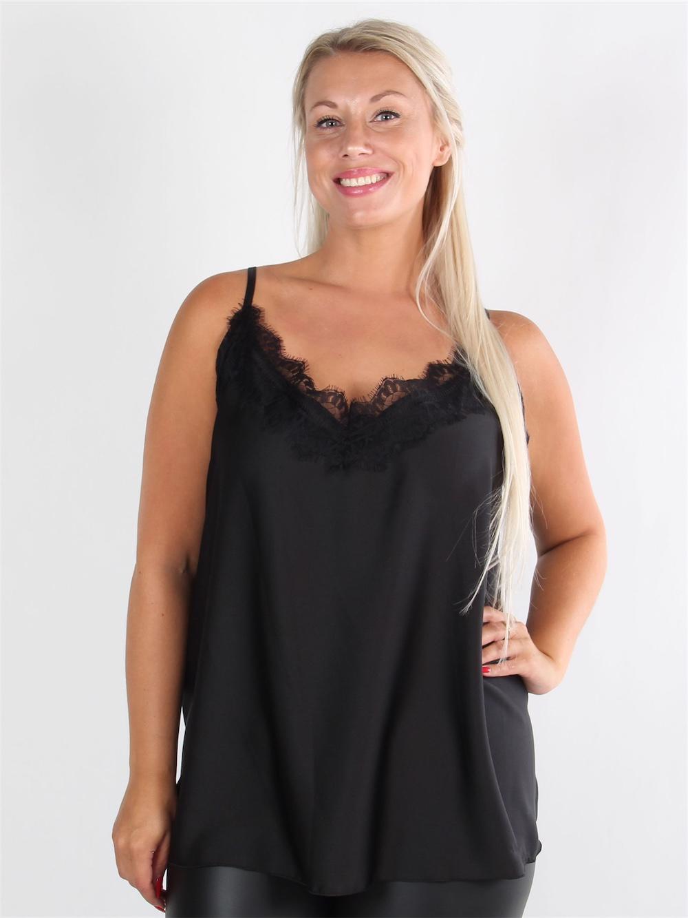 Carmita - Axelbandslös topp med spets
