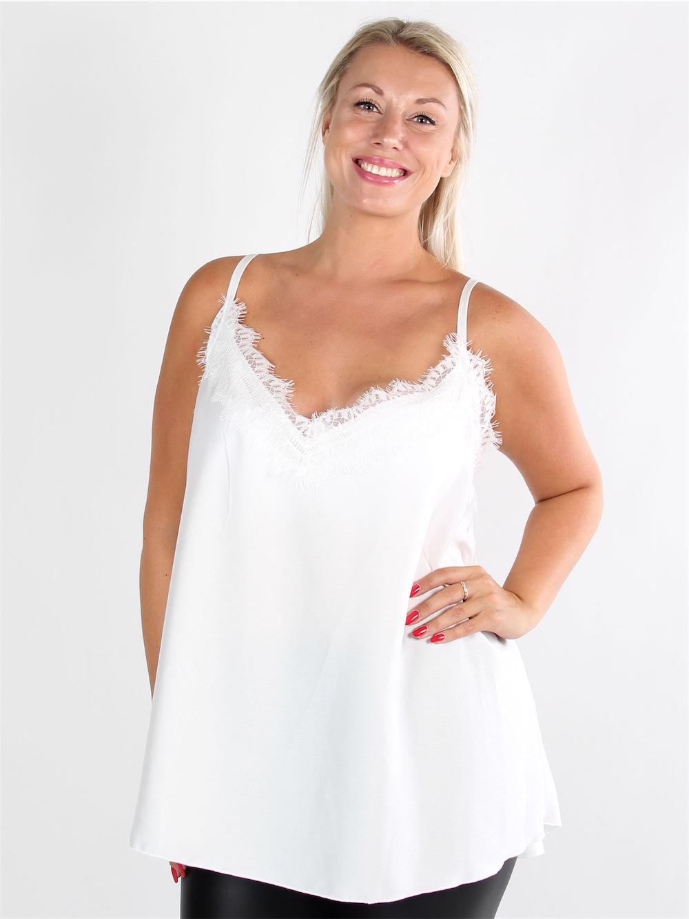 Carmita - Axelbandslös topp med spets