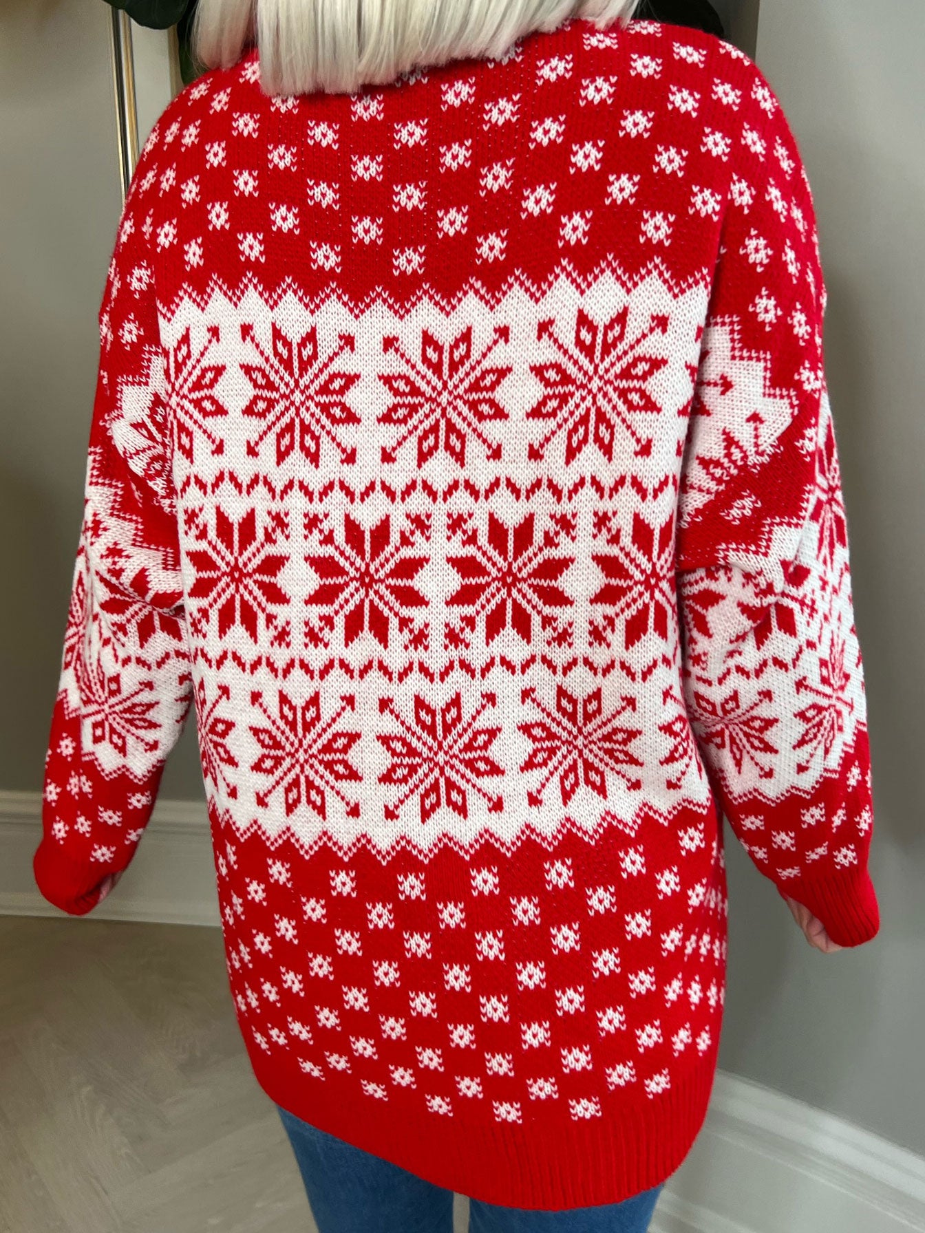 Christmas -  Plus size Jultröja med snöflingor