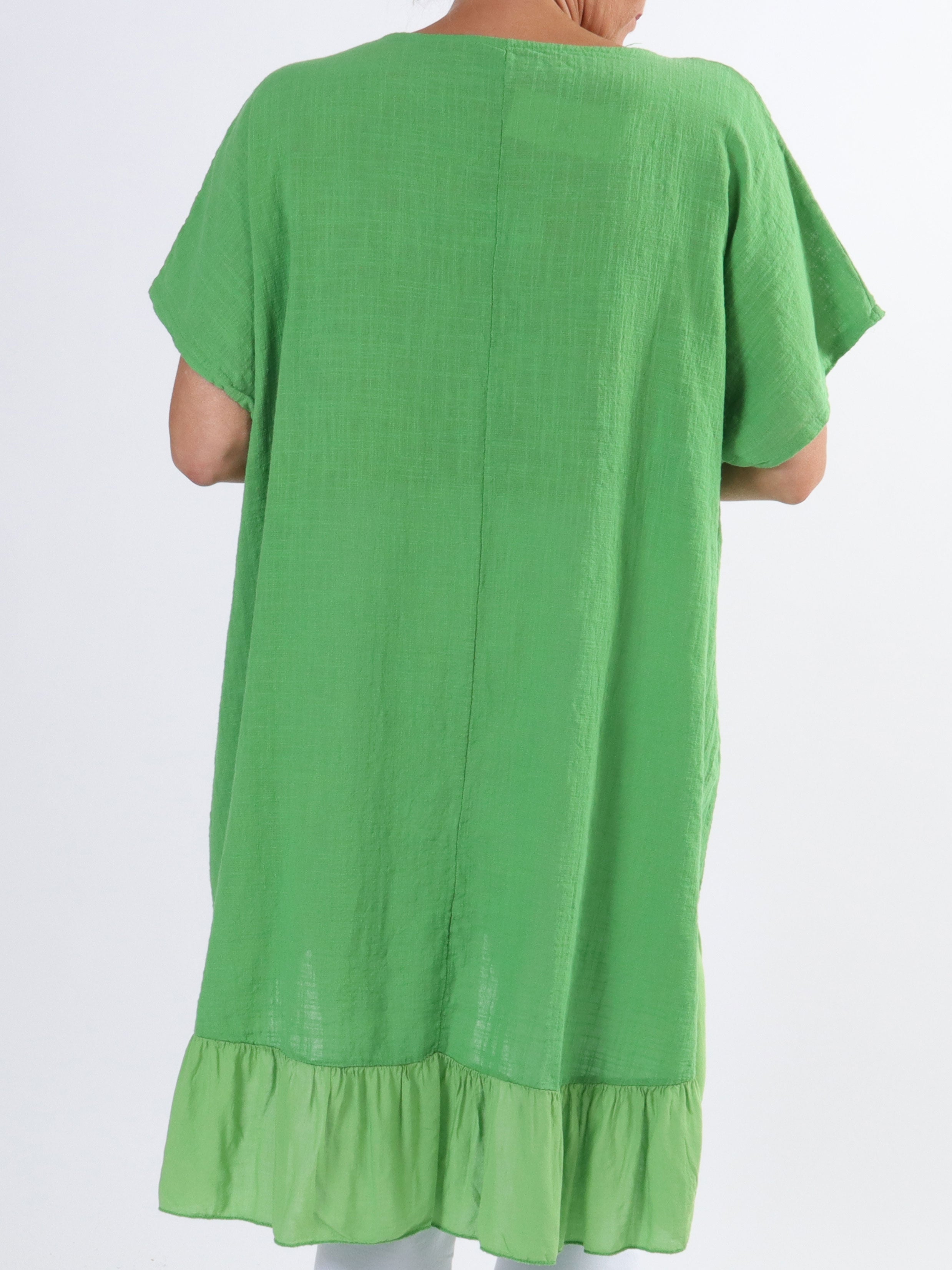 Elba - Tunika med förskjuten längd och volanger i plusstorlek