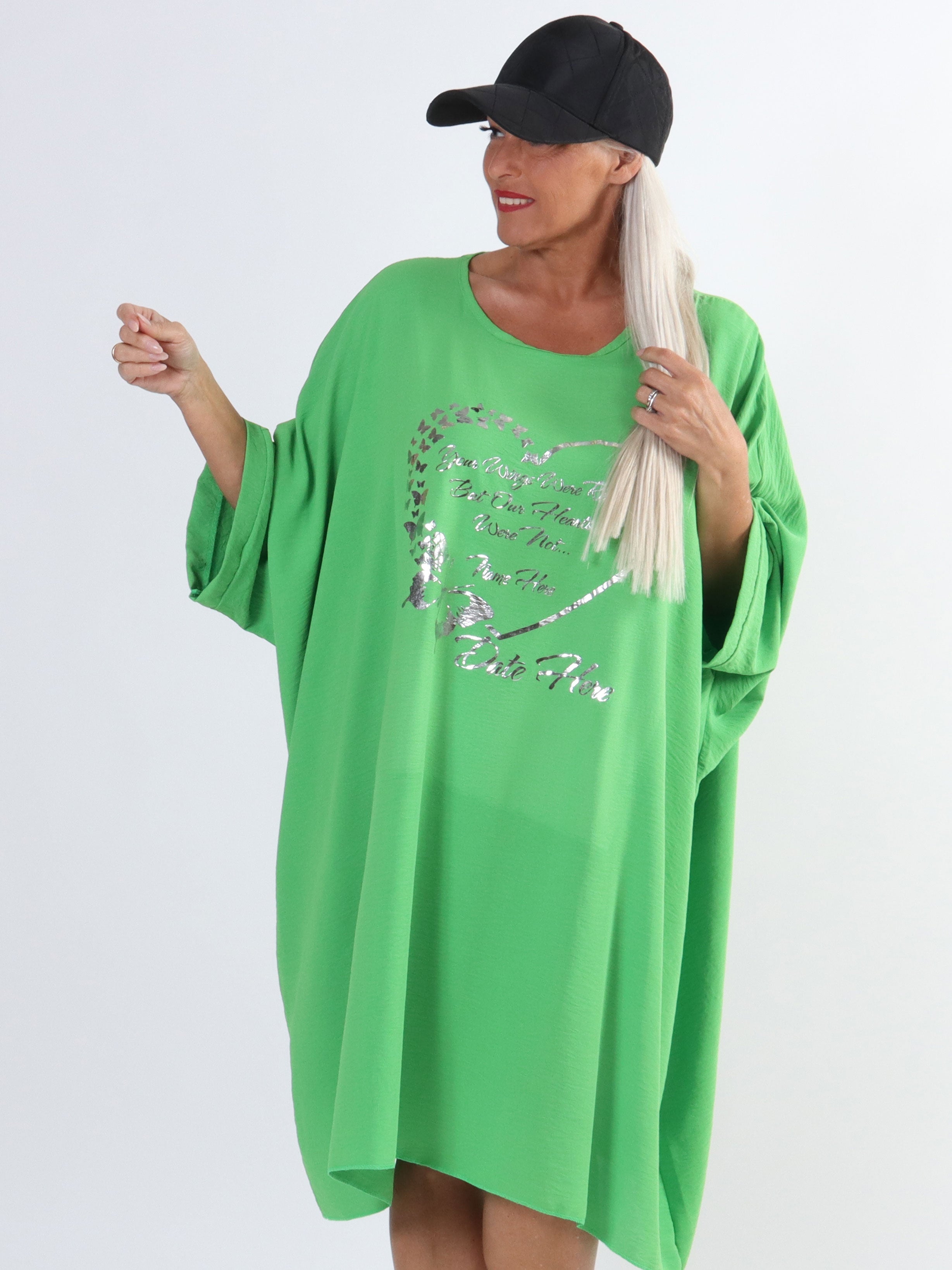 Hope - Oversize klänning i plus size med motiv - Orange