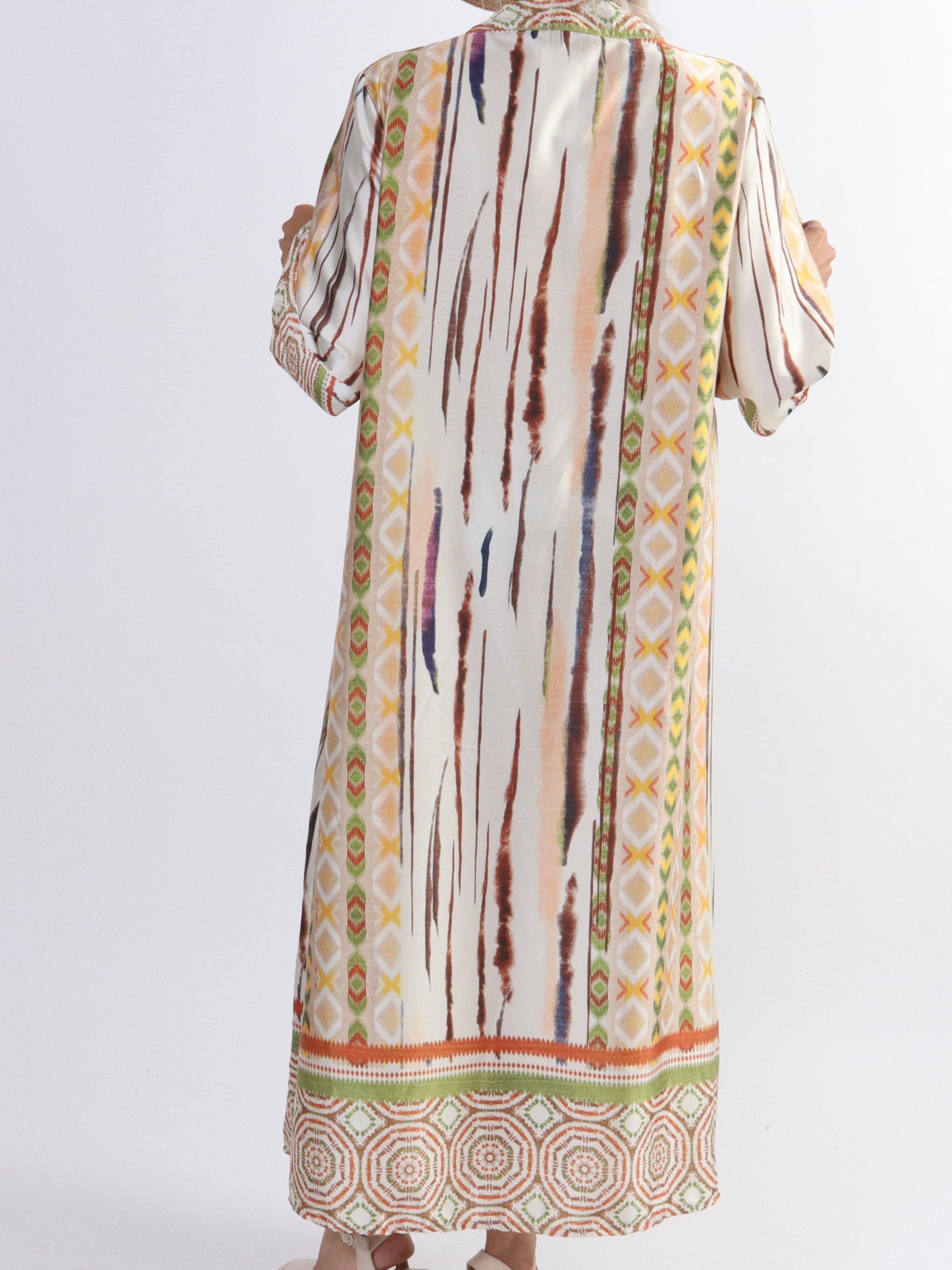 Hyben - Långärmad klänning i sidenlook