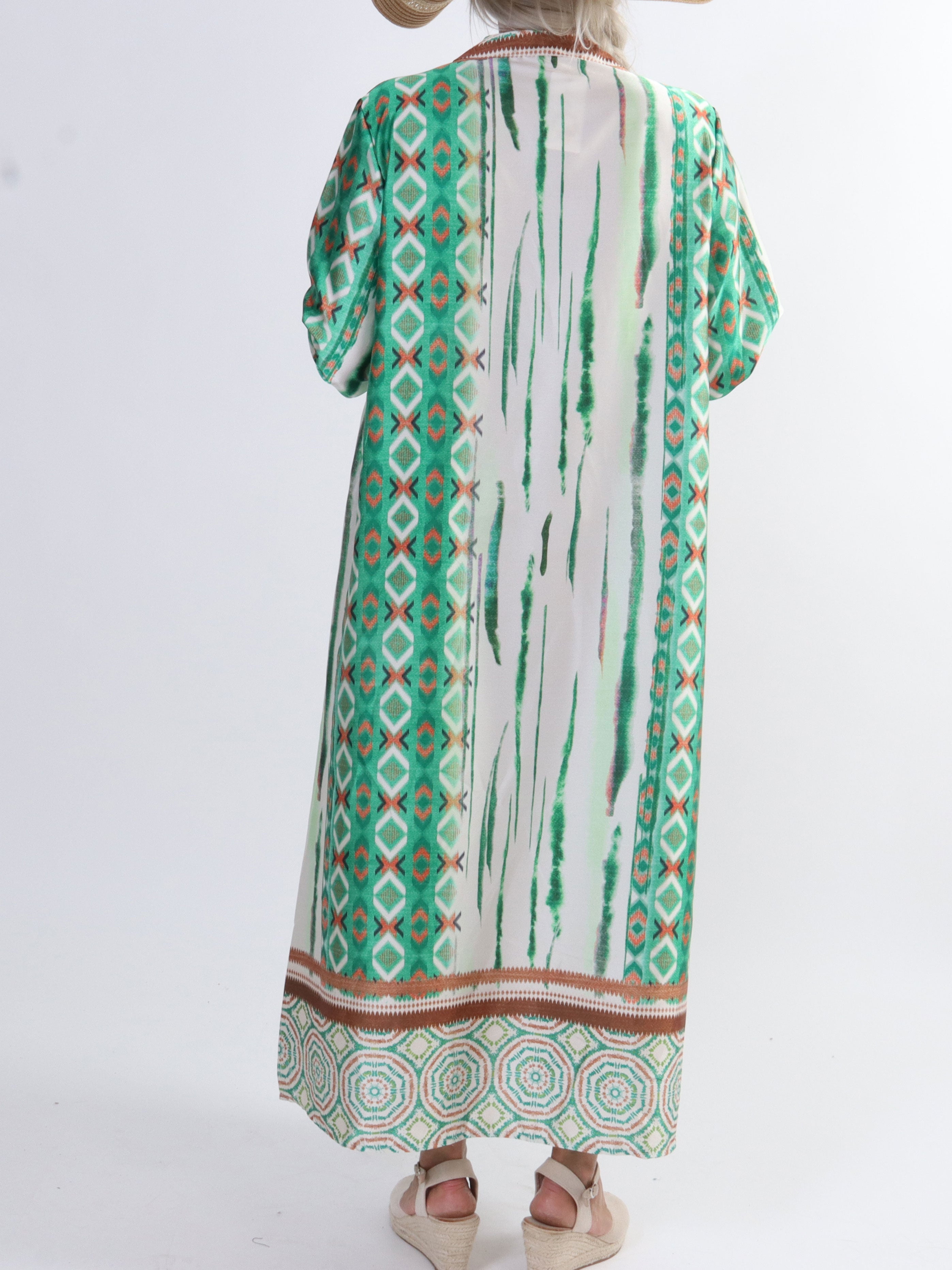 Hyben - Långärmad klänning i sidenlook