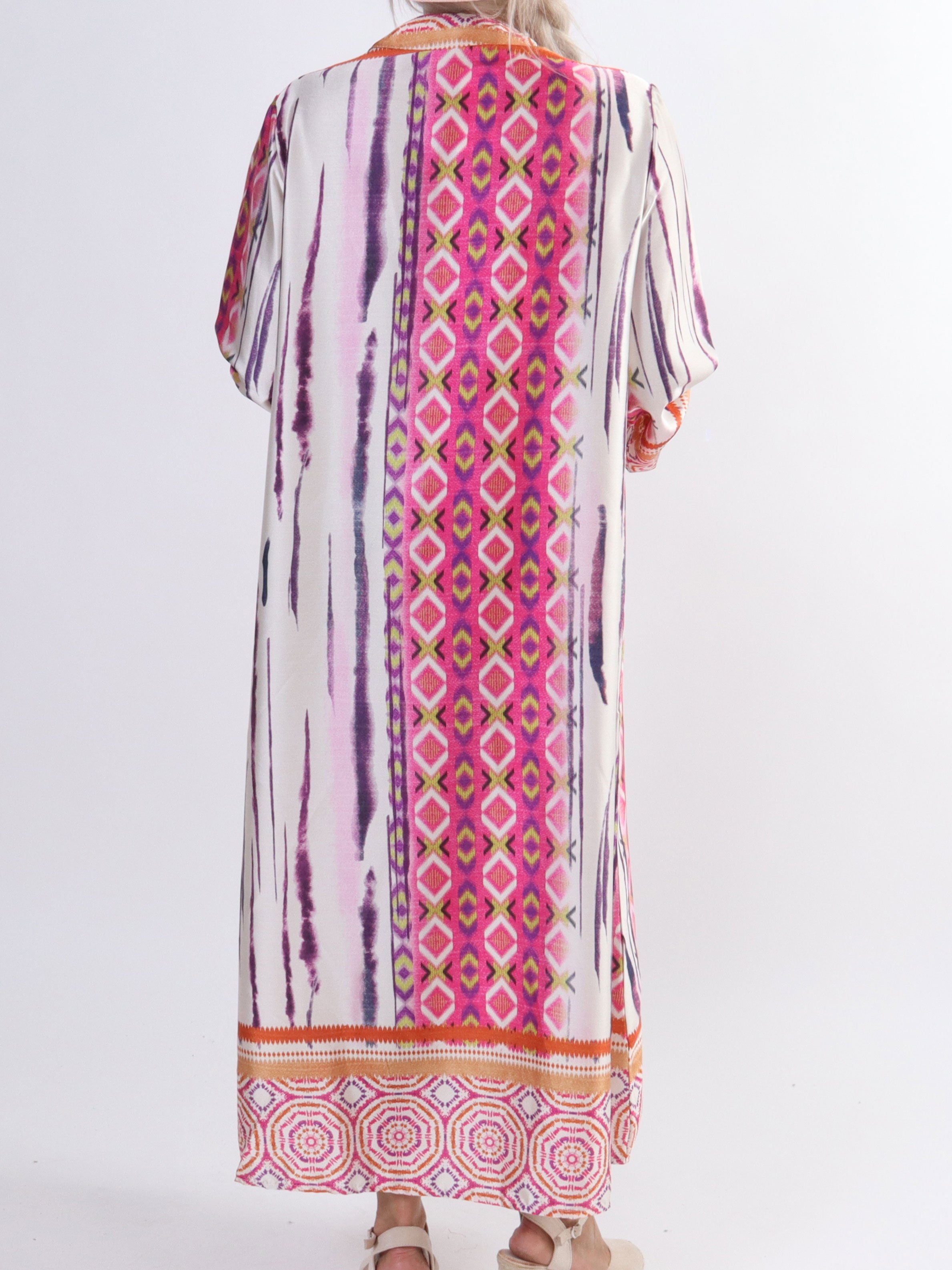 Hyben - Långärmad klänning i sidenlook