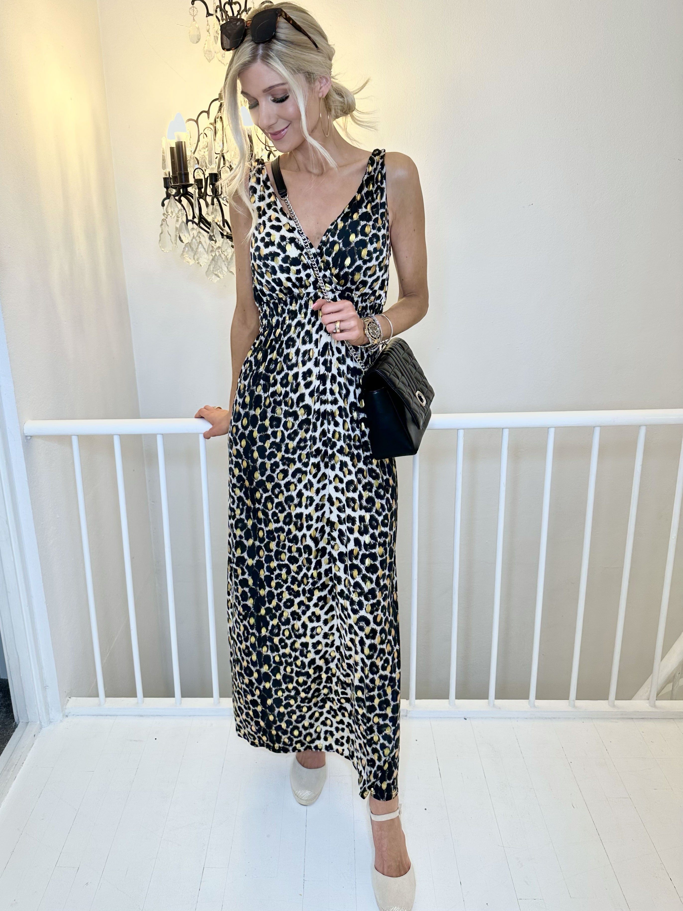 Kenza - Stretch klänning med leopardmönster