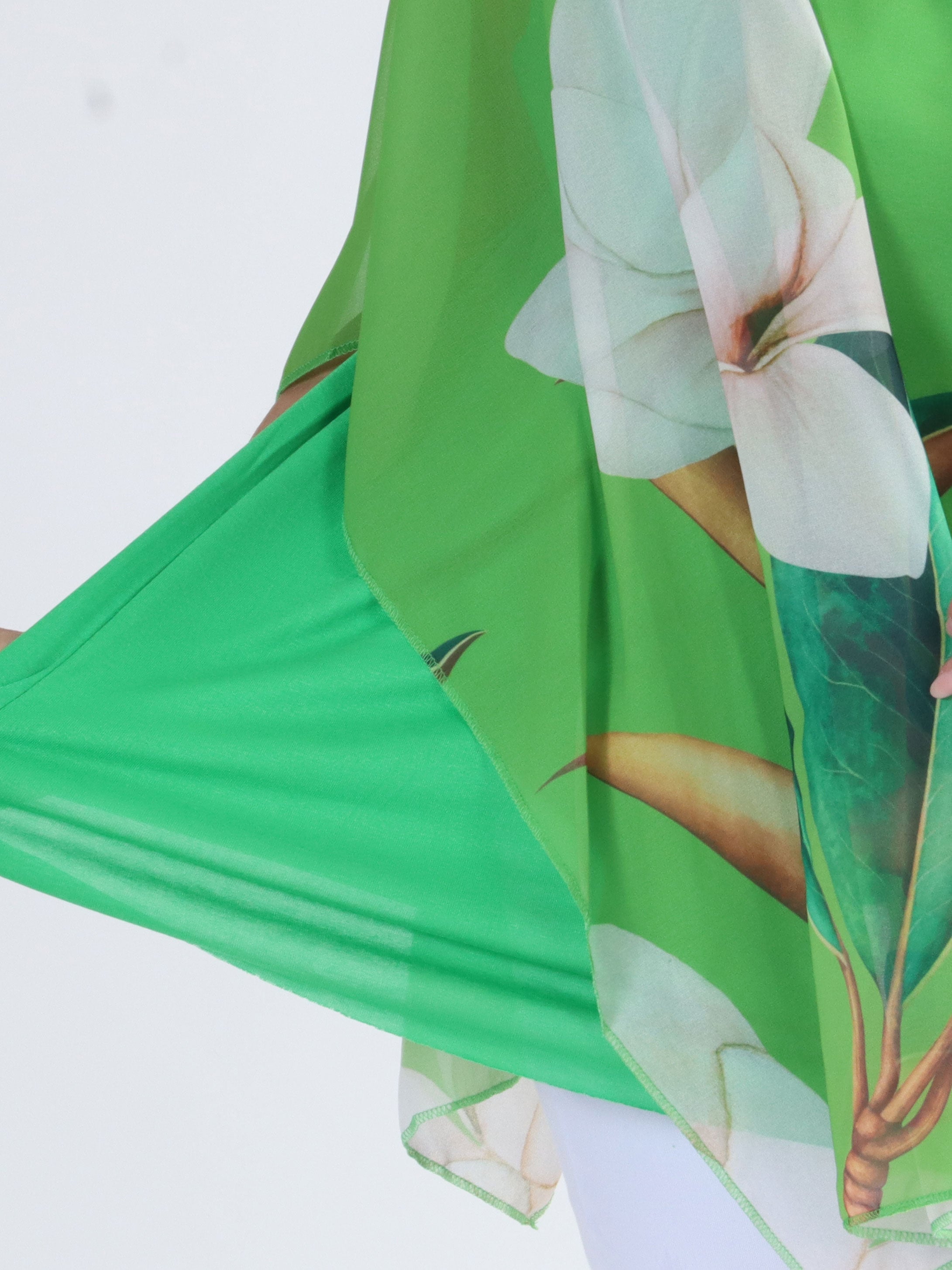 Mian - Färgglada plus size tunika med chiffonglager - Blue