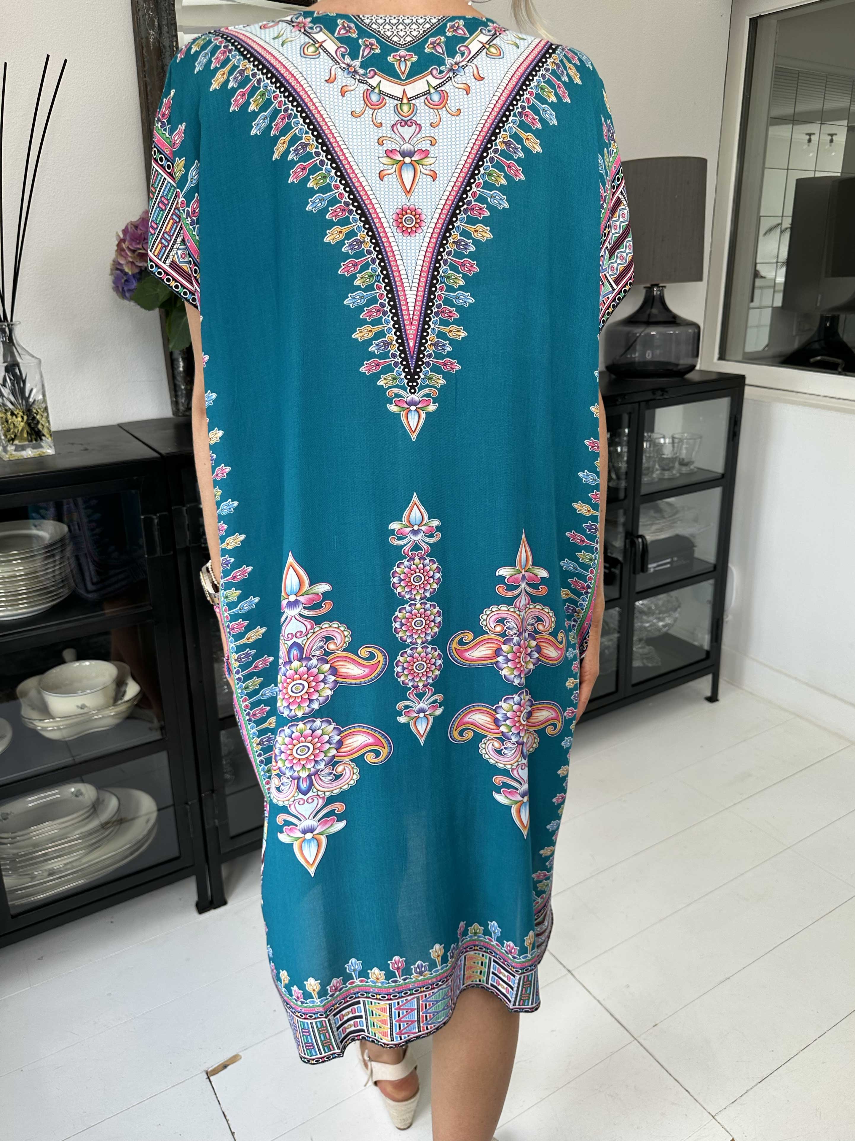 Mille - Lätt och luftig tunika i färgat mönster - Pink