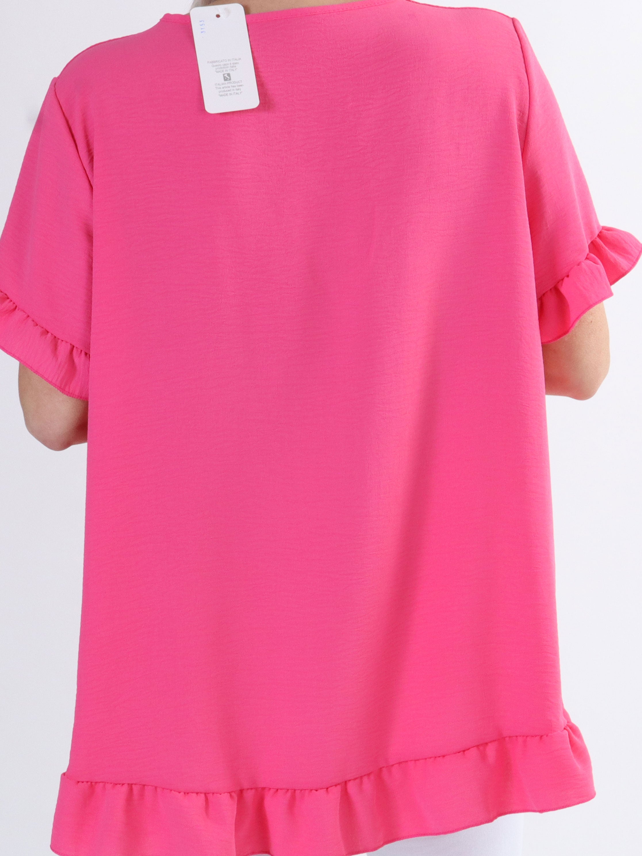 Mio - Söt tunika i stora storlekar med volangkanter