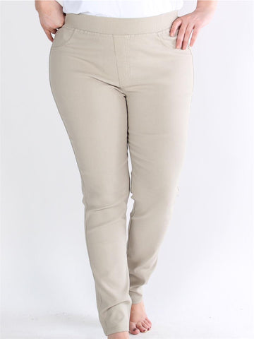 Pandora - Beige leggings i jeanslook