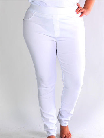Pandora - Beige leggings i jeanslook