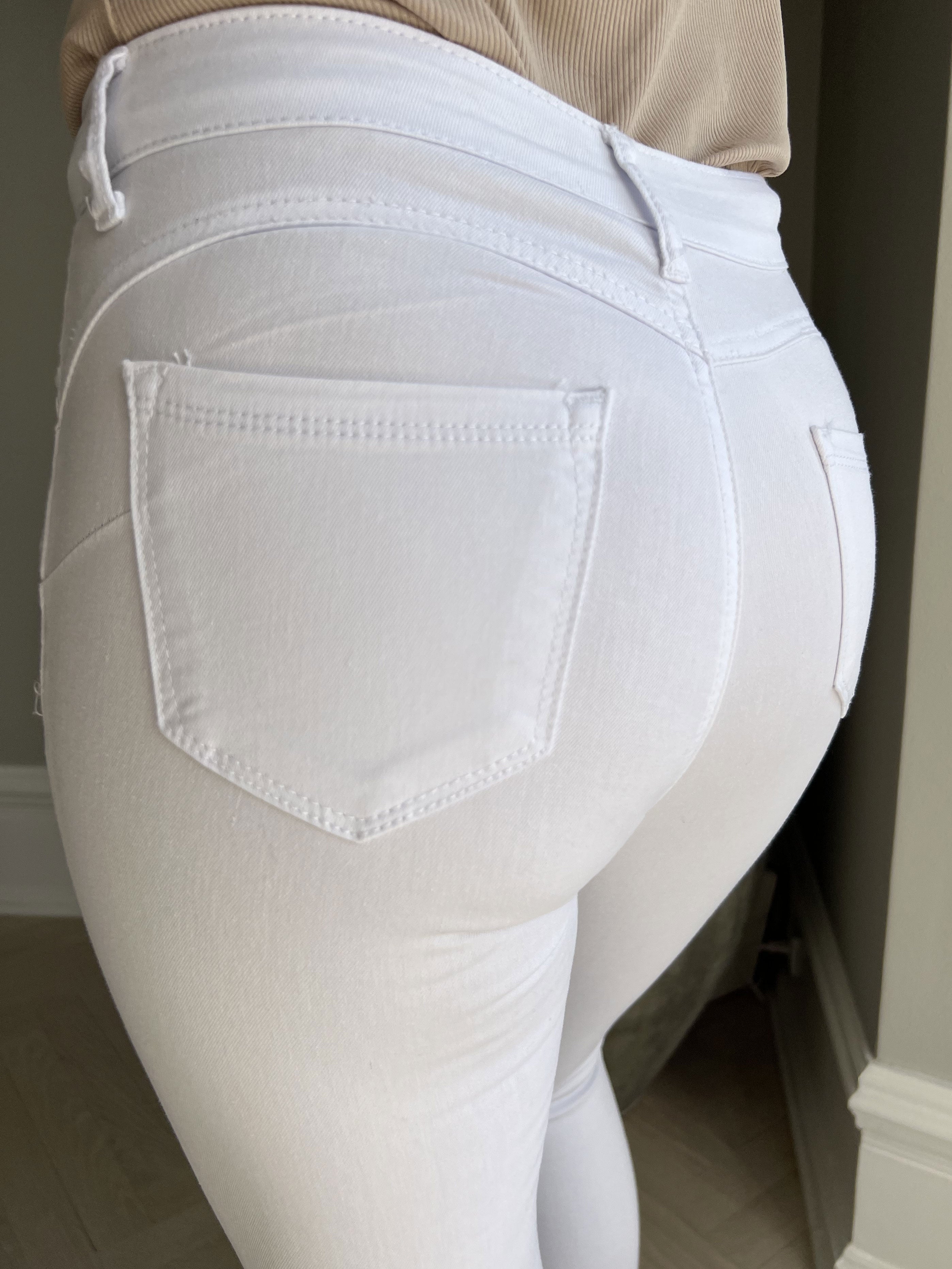Rikke - Vita jeans med revor - White