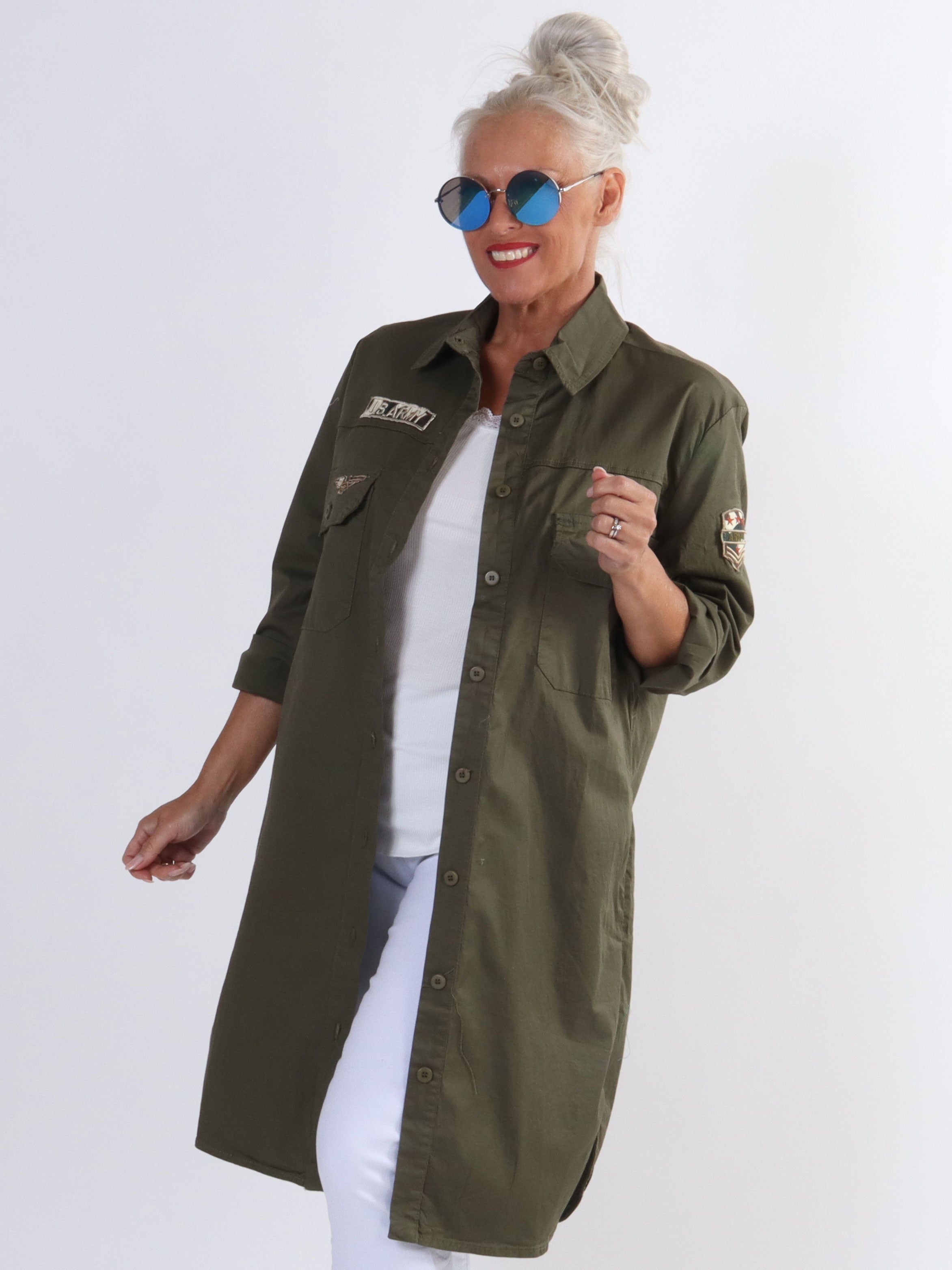 Samara - Armégrön bomullsskjorta i militär look