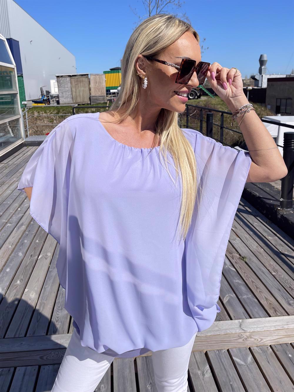 Tea - Topp med löst chiffong tyg över